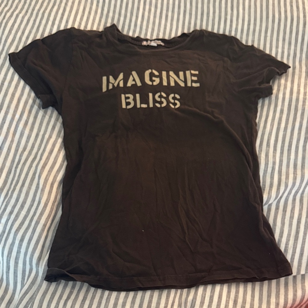 Brown Tee with 'Imagine Bliss'
